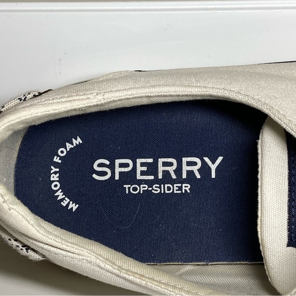 Sperry Top Sider Men's 11.5 Halyard Boat Shoes Tie Canvas 3 Eye White STS19141 - Picture 13 of 15
